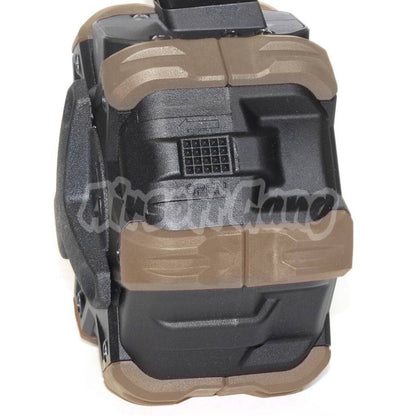 Airsoft Armorer Works AW Custom 350rd Gas Adaptive Drum Magazine for WE AP APACHE MP5 Series GBB Rifle Black/Tan