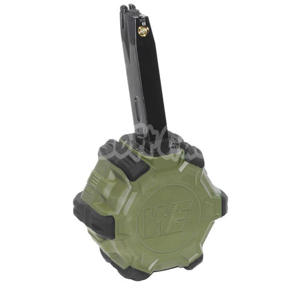 Airsoft WE 350rd Gas Drum Magazine for AW MB Series / KJW / WE / Tokyo Marui M9 M92 GBB Pistol Black/OD/Black