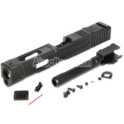 Airsoft 5KU CNC MK2 RMR Cut Barrel Slide Set For Tokyo Marui G17 Series GBB Pistols Black