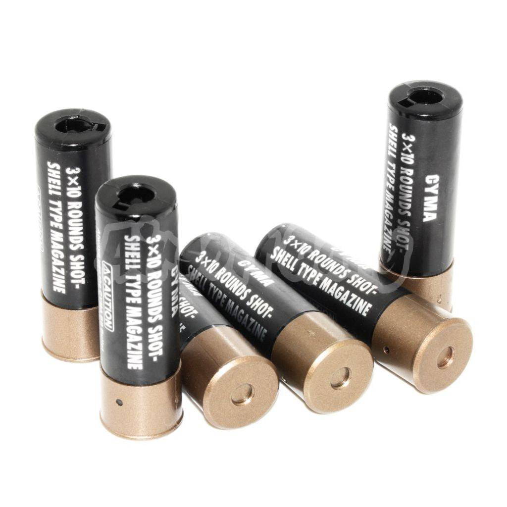 CYMA 6pcs Plastic Shotgun Shell Magazine with 4-Shell Carrier For CYMA Tokyo Marui M870 Shotgun Airsoft Black