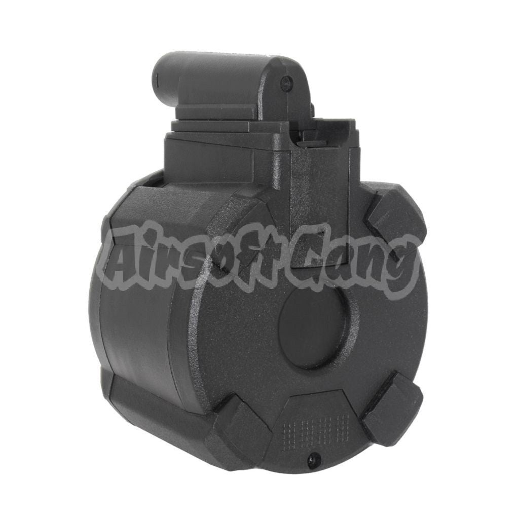 Airsoft BATTLEAXE 1400rd Electric Drum Mag Magazine For CYMA, Golden Eagle, Double Eagle, Tokyo Marui M870 Shotgun Black