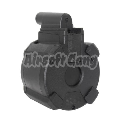 Airsoft BATTLEAXE 1400rd Electric Drum Mag Magazine For CYMA, Golden Eagle, Double Eagle, Tokyo Marui M870 Shotgun Black