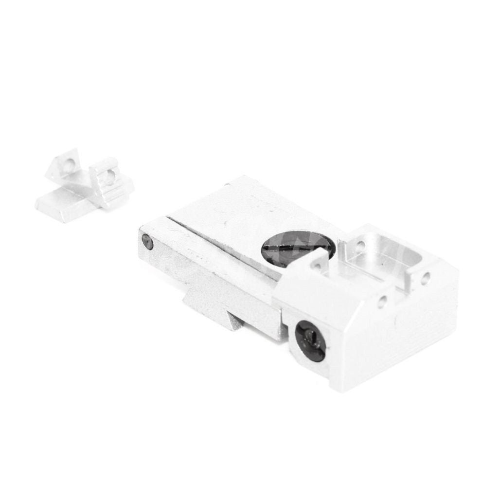 KF CNC Steel Front Rear Sight Set For KJ AW WE Tokyo Marui Hi-Capa Series GBB Pistol Silver