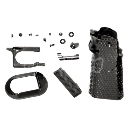 Airsoft KF CNC Aluminum Grip Set For ARMY R501 R601 R603 EMG AW WE Tokyo Marui Hi-Capa GBB Pistol Black