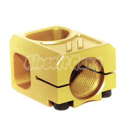 Airsoft 5KU CNC Aluminium Compensator V2 -14mm CCW For G17 GBB Pistols Gold