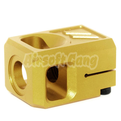 Airsoft 5KU CNC Aluminium Compensator V2 -14mm CCW For G17 GBB Pistols Gold