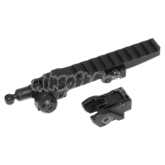 BELL KAC Style Flip-Up Sight Rail Set For G36 Series AEG GBB Rifle Black