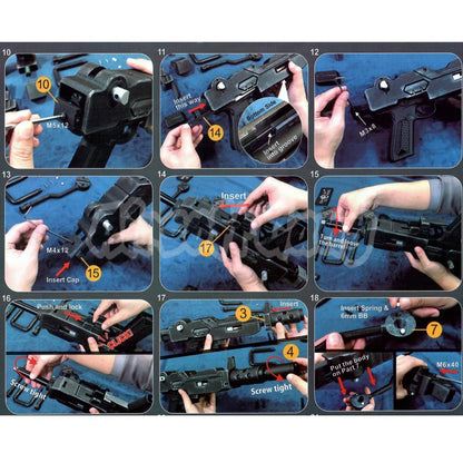 Airsoft SG ShowGuns Tactical RX-79 Gundam Ground Type MG100 Machine Gun Kit with Fire Pig Light Tracer for Action Army AAP-01 GBB Pistol