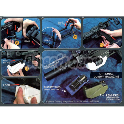 Airsoft SG ShowGuns Tactical RX-79 Gundam Ground Type MG100 Machine Gun Kit with Fire Pig Light Tracer for Action Army AAP-01 GBB Pistol