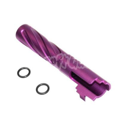 Airsoft 5KU 4.3" Inches CNC Aluminium Tornado Style Spiral Outer Barrel +11mm CW for Tokyo Marui Hi-Capa 4.3 GBB Purple