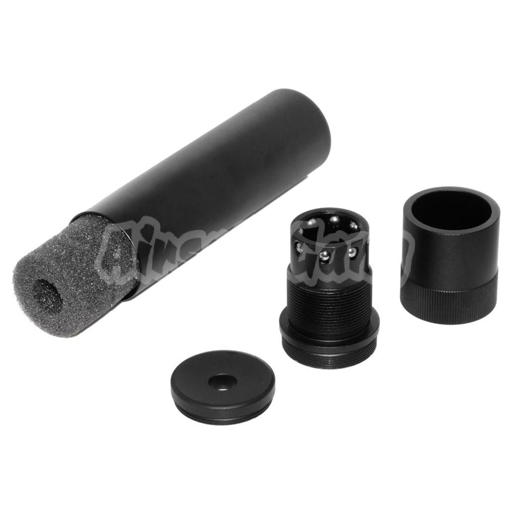 Airsoft BELL 176mm x 38mm Quick Release Ball Bearing QD Suppressor Silencer Black