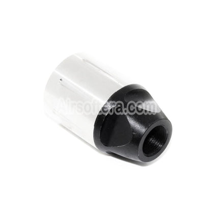 Airsoft 5KU 51 mm SLR Style Compensator Flash Hider für -14 mm CCW Laufgewinde Gewehre Pistolen Schwarz/Silber