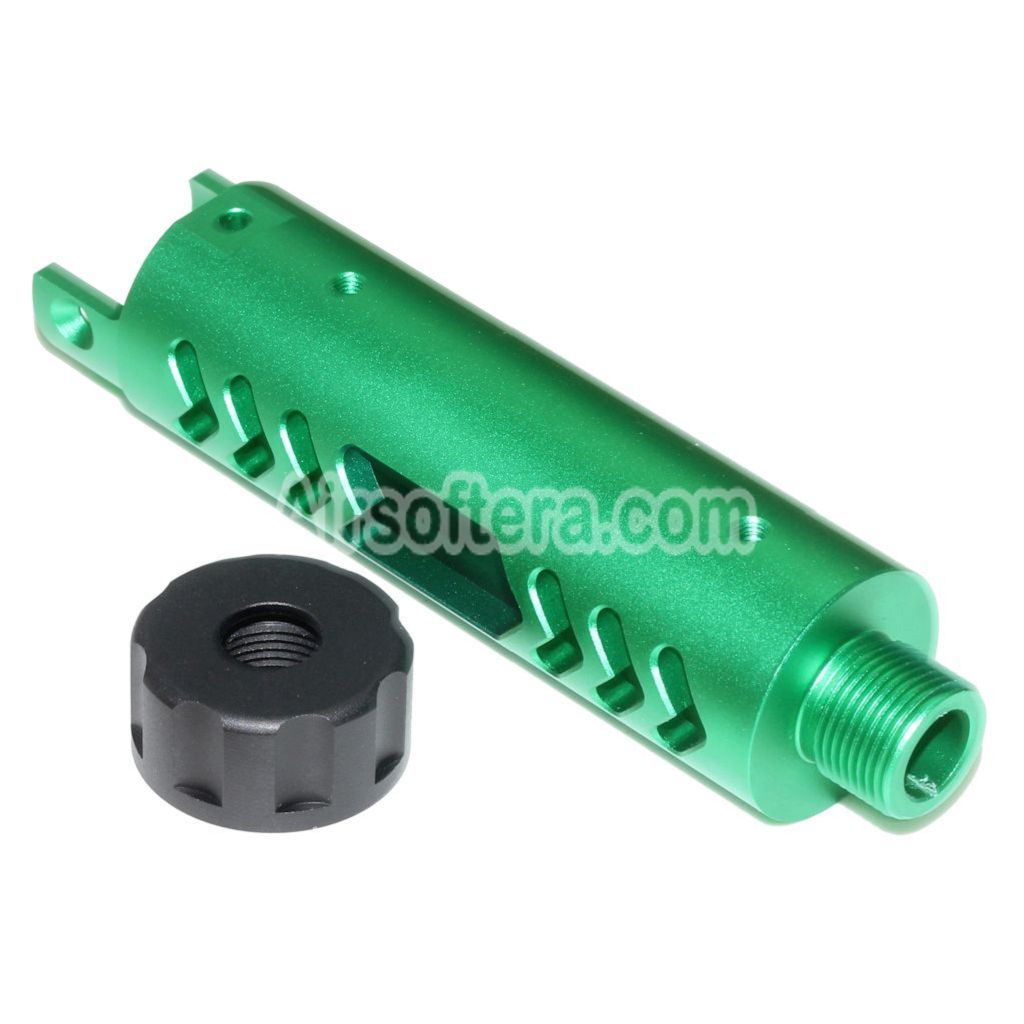 Airsoft 5KU CNC Aluminium Outer Barrel Type-C For ACTION ARMY AAP-01 GBB Pistols Green