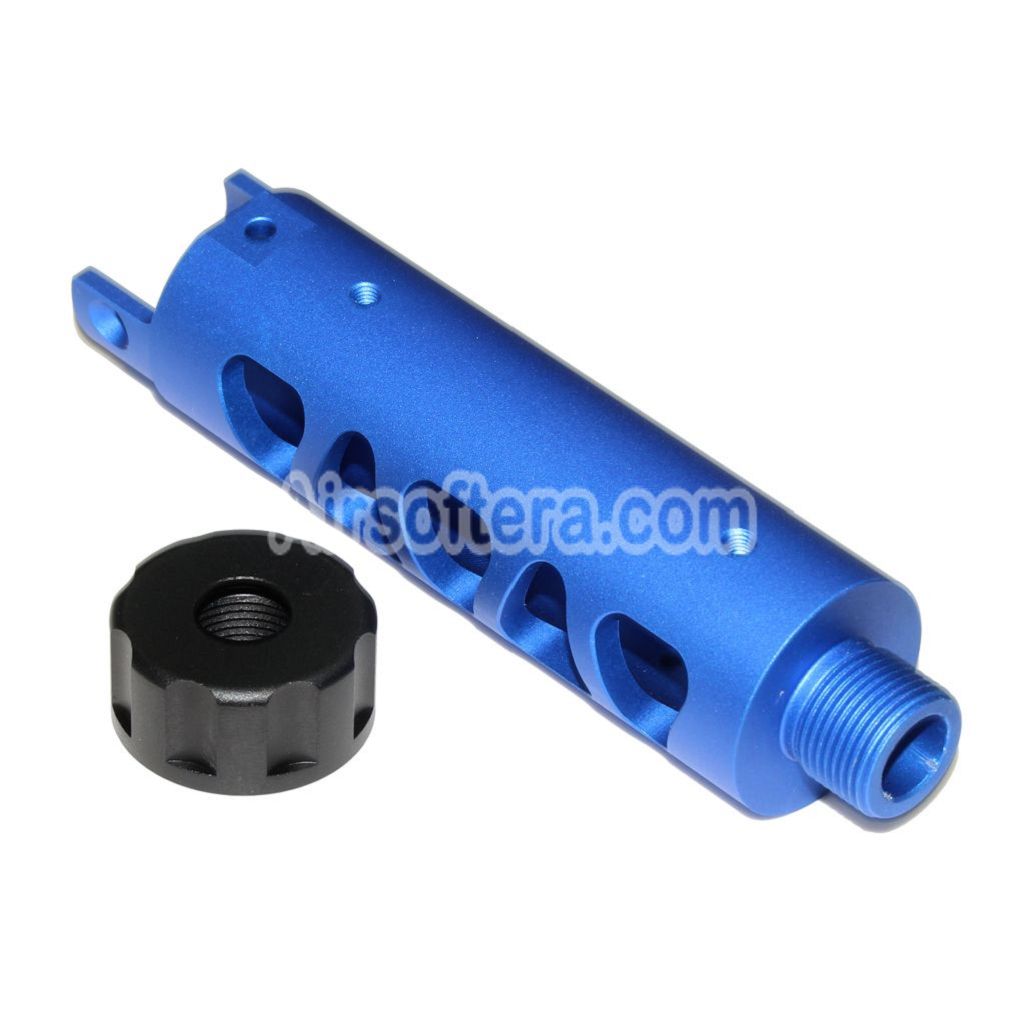 Airsoft 5KU CNC Aluminium Outer Barrel Type-D For ACTION ARMY AAP-01 GBB Pistols Blue