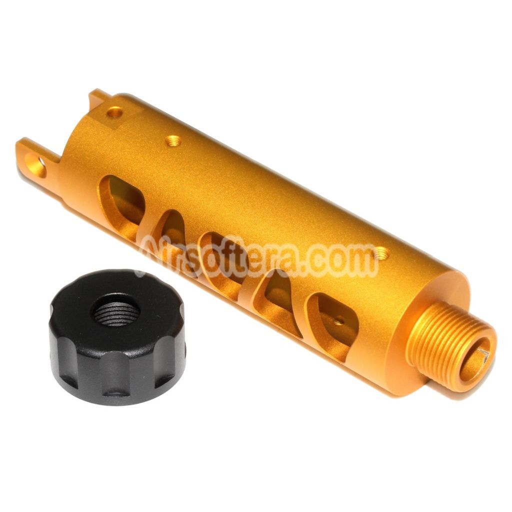 Airsoft 5KU CNC Aluminium Außenlauf Typ-D für ACTION ARMY AAP-01 GBB Pistolen Gold