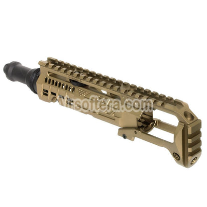 Airsoft 5KU Carbine Rifle Conversion Kit Type-B with M1913 Rail Stock Adaptor For Action Army AAP-01 Series GBB Pistols FDE