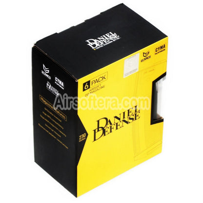 Airsoft CYMA 6pcs Pack EMG Daniel Defense 230rd Polymer Mid-Cap Magazine for APS Matrix G&P CYMA E&C D-Boys Tokyo Marui M4 M16 Series AEG Rifles Black