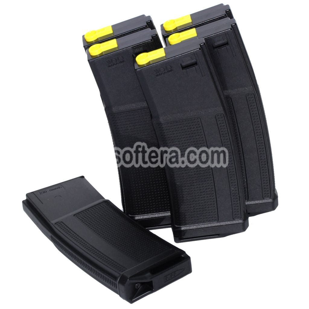 Airsoft CYMA 6pcs Pack EMG Daniel Defense 230rd Polymer Mid-Cap Magazine for APS Matrix G&P CYMA E&C D-Boys Tokyo Marui M4 M16 Series AEG Rifles Black
