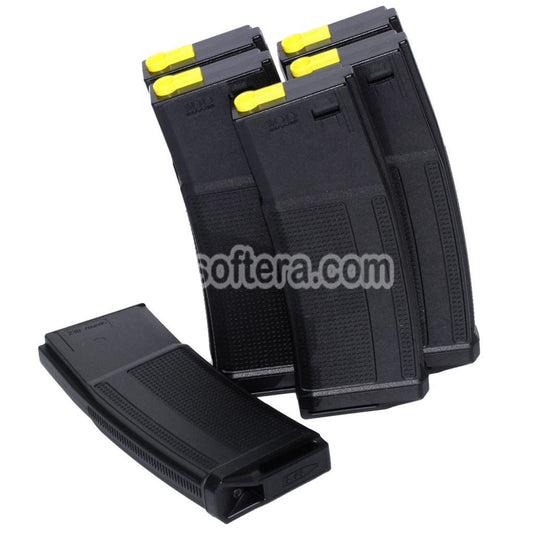 Airsoft CYMA 6pcs Pack EMG Daniel Defense 230rd Polymer Mid-Cap Magazine for APS Matrix G&P CYMA E&C D-Boys Tokyo Marui M4 M16 Series AEG Rifles Black