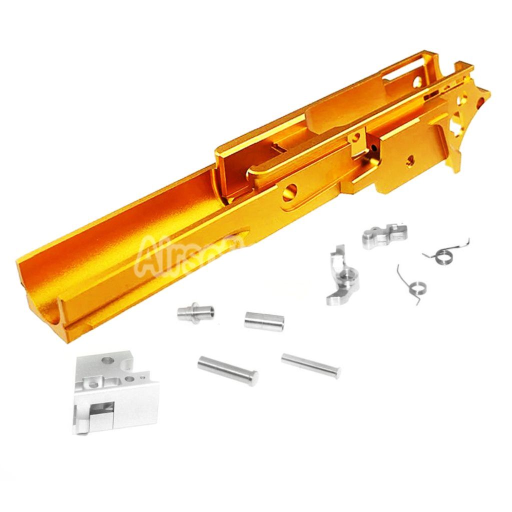 Airsoft 5KU CNC Aluminum Middle Frame Type-4 2011 for Tokyo Marui Hi-Capa Series GBB Pistols Gold