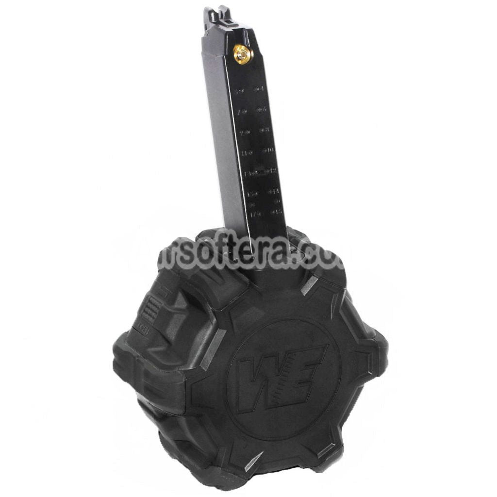 Airsoft WE 350rd Gas Drum Magazine for ISSC M22 / EMG SAI BLU / E&C / APS / ARMY / BELL / UMAREX / Elite force / VFC / AW / WE / Tokyo Marui G17 G18C G-Series GBB Pistol Black