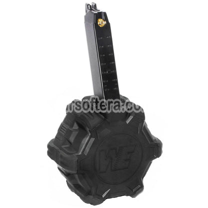 Airsoft WE 350rd Gas Drum Magazine for ISSC M22 / EMG SAI BLU / E&C / APS / ARMY / BELL / UMAREX / Elite force / VFC / AW / WE / Tokyo Marui G17 G18C G-Series GBB Pistol Black