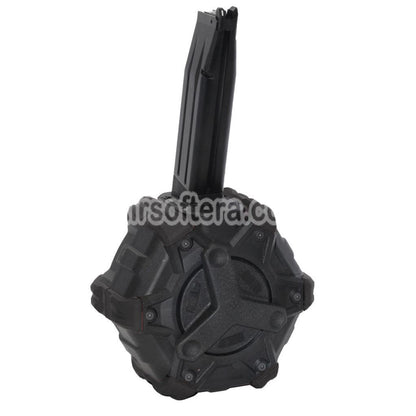 Airsoft WE 350rd Gas Drum Magazine for BELL / E&C / ARMY R501 R601 / KJ KP-05 / Zeon / EMG SAI / AW / WE / Tokyo Marui Hi-Capa GBB Pistol Black