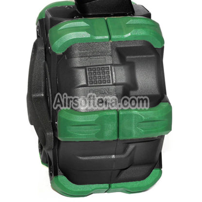 Airsoft WE 350rd Gas Drum Magazine for BELL / E&C / ARMY R501 R601 / KJ KP-05 / Zeon / EMG SAI / AW / WE / Tokyo Marui Hi-Capa GBB Pistol Black/Green