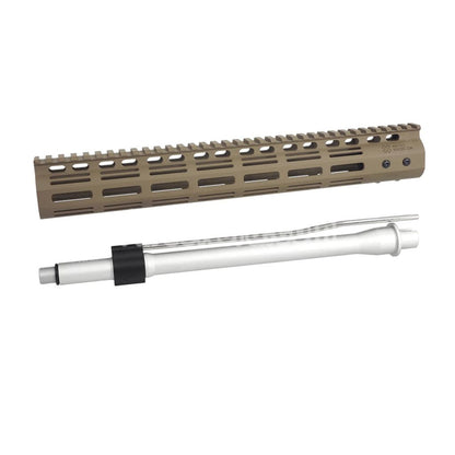 Airsoft CYMA CGS Noveske N4 13.5" M-Lok Handguard Rail System with Outer Barrel For CYMA CGS AR M4 Tokyo Marui M4 MWS GBB Rifles FDE